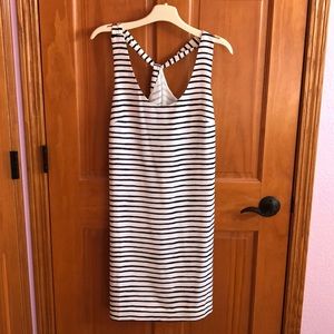 Black and white striped tank dress
